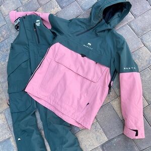 Montec Women's Ski Jacket and Bibs - Pink and Green